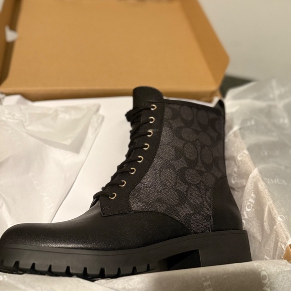 New Coach Lyra Bootie In Signature Canvas COLOR: BLACK/CHARCOAL - Picture 6 of 6